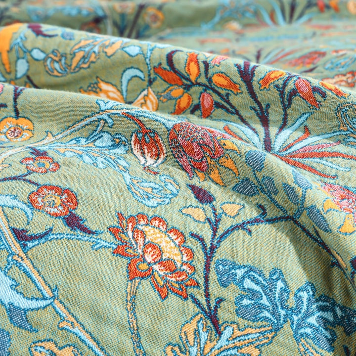 Cotton Blanket Reversible Throw Soft Woven Quilt