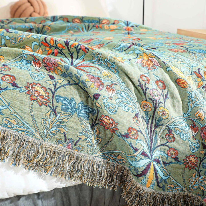 Cotton Blanket Reversible Throw Soft Woven Quilt