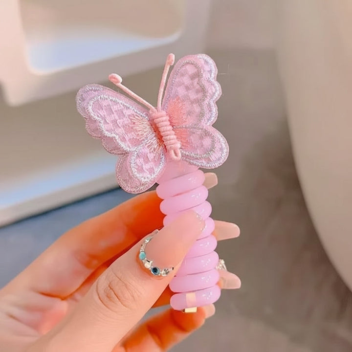 Cute Hair Bands Spiral Ties Butterfly Design