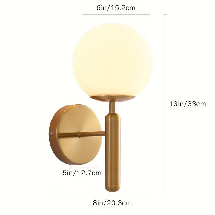 Modern Glass Wall Sconce | Elegant Metal Bedroom Light