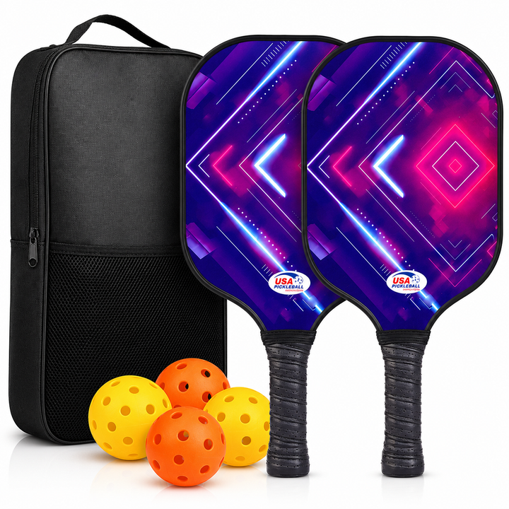 Pickleball Paddle Set Lightweight Graphite Rackets Balls