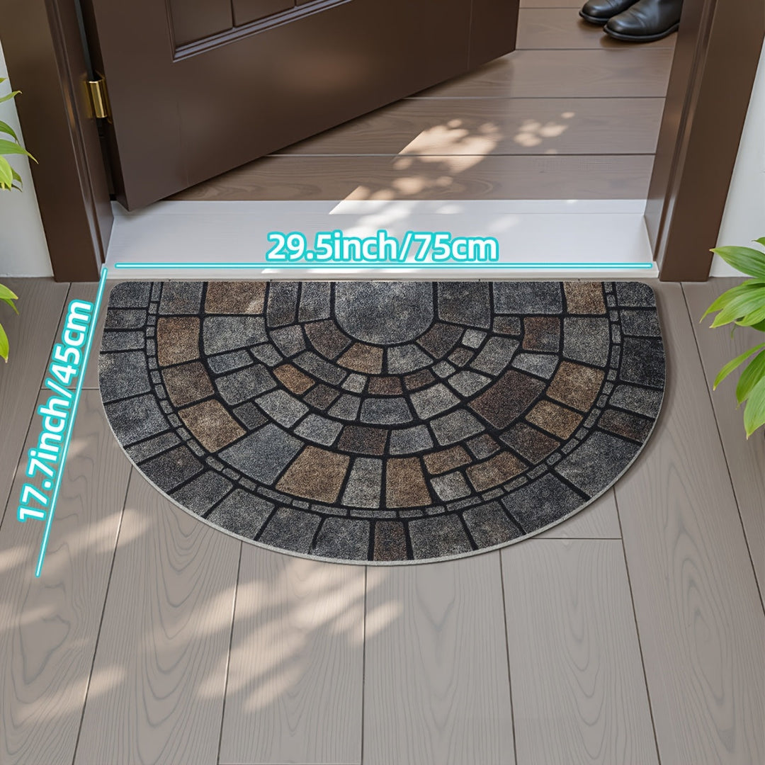 Half-Circle Mosaic Door Mat | Indoor &amp; Outdoor Use