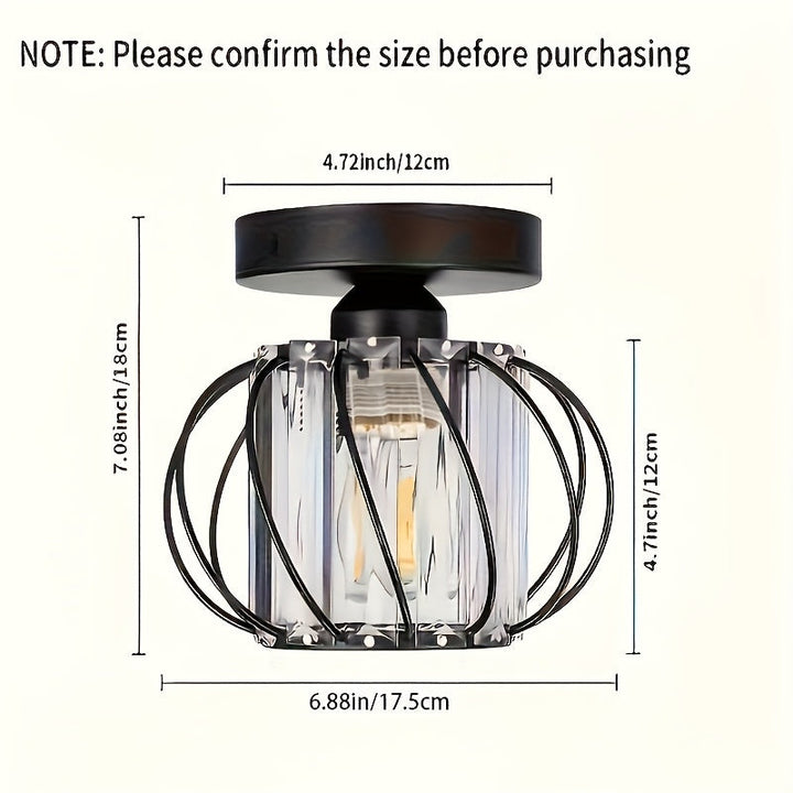 Modern Industrial Cage Ceiling Light | Elegant Semi Flush Mount Fixture