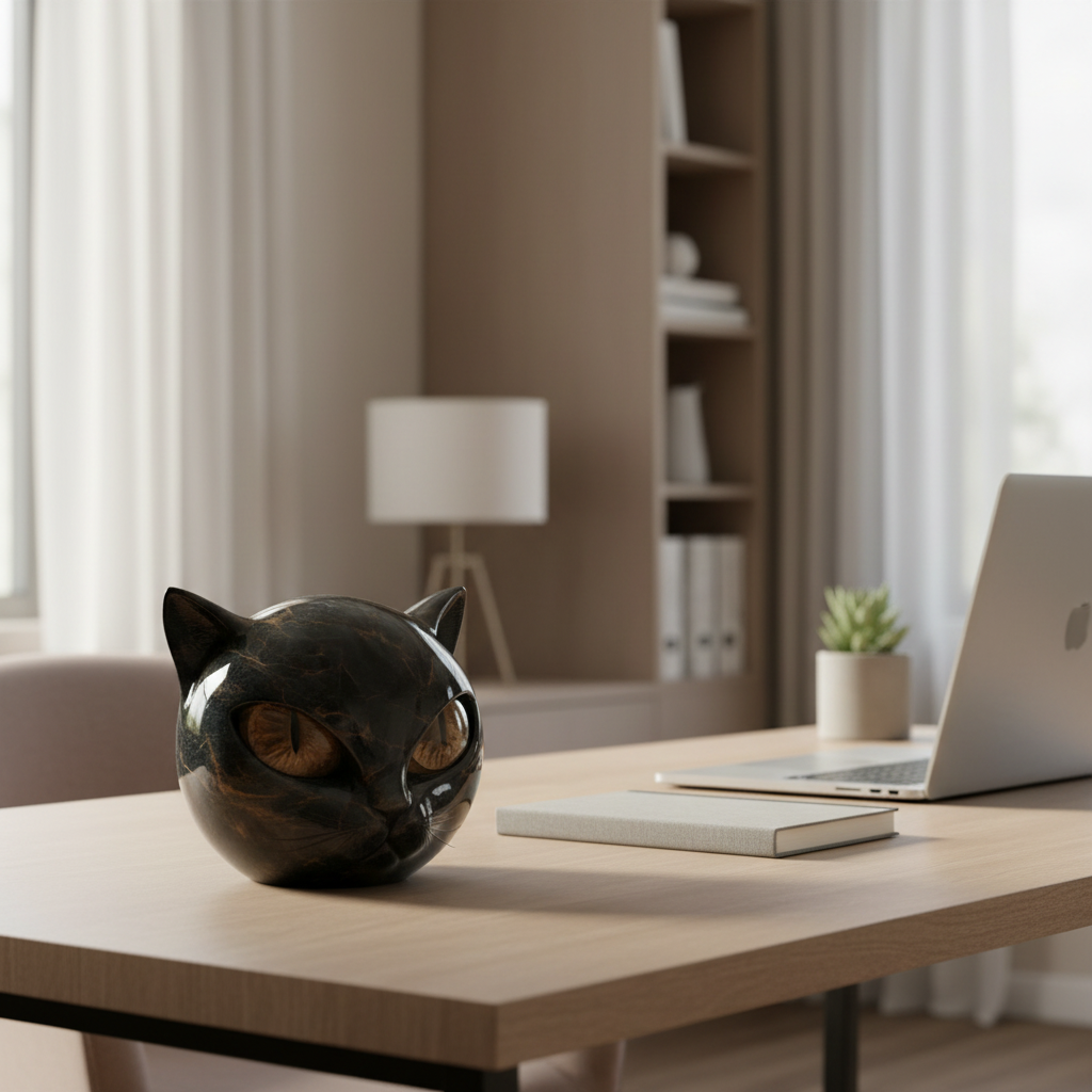 Decorative Cat Sculpture Unique Home Accent Modern Interiors