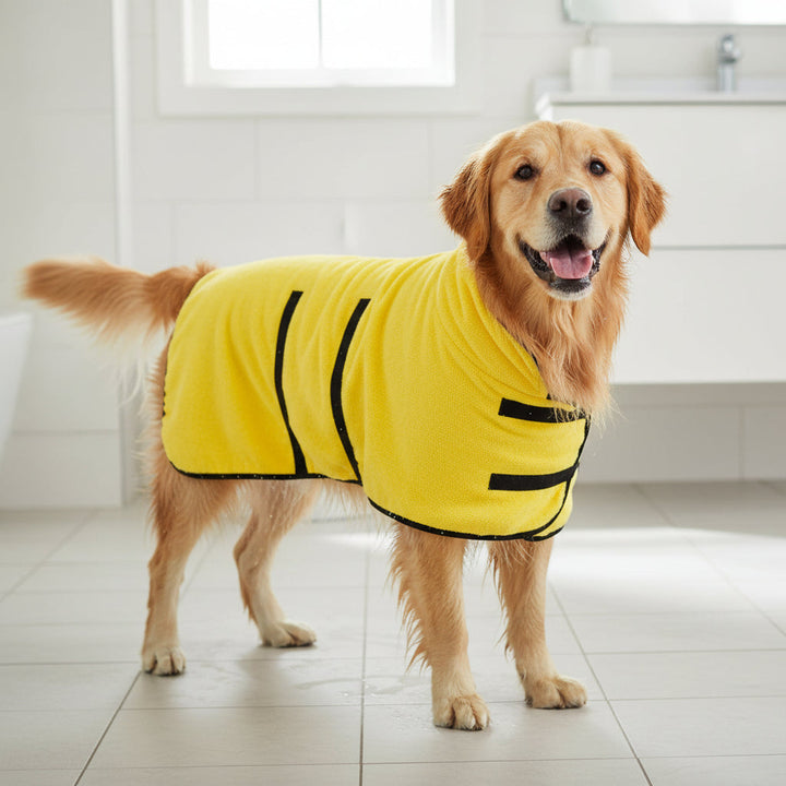 Dog Towel Drying Coat Adjustable Fit Pets Dog Bath Towel