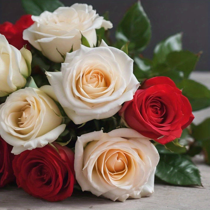 Mothers Day Artificial Flowers Rose Bouquet Red Roses Decor