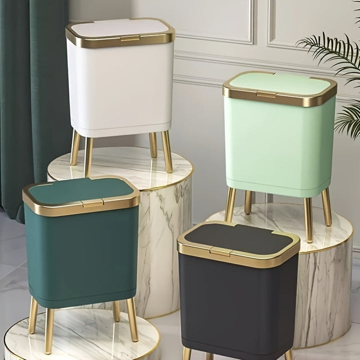15L Modern Odour-Sealing Trash Can with Elevated Legs | Stylish Waste Bin for Kitchen, Living &amp; Bathroom