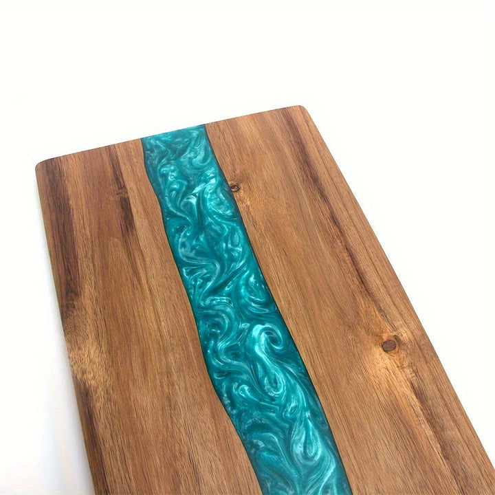 Resin River Cutting Board | Acacia Wood Charcuterie &amp; Cheese Board