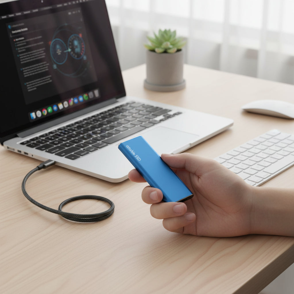 External Hard Drive Portable SSD USB C Storage Device Compact Design