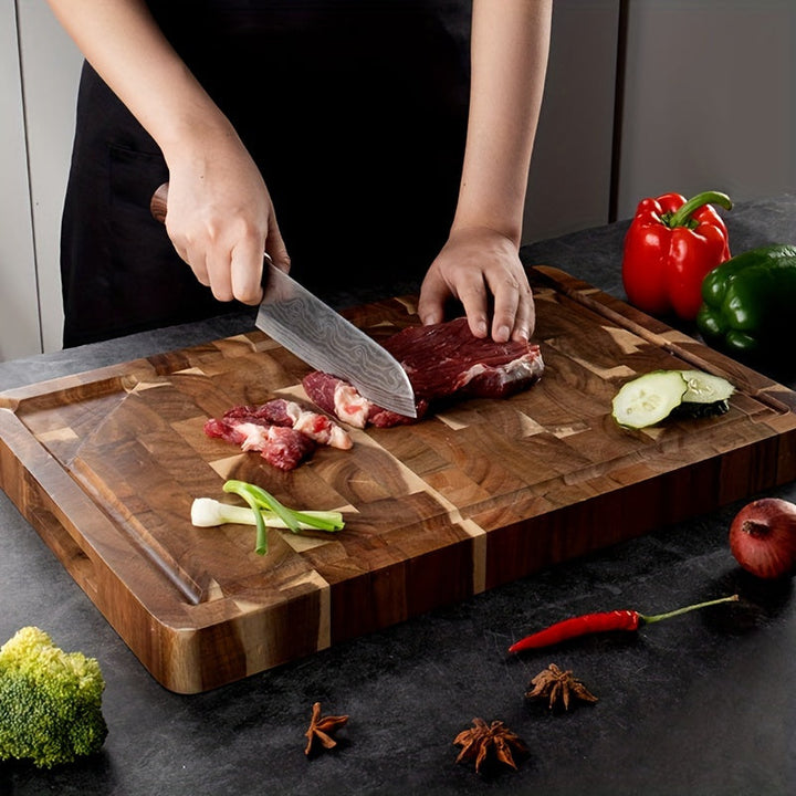 Acacia Wood Cutting Board | Durable End Grain Kitchen Chopping Block
