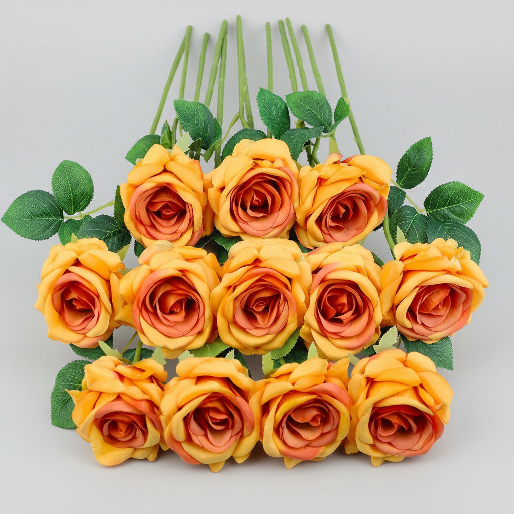 Mothers Day Artificial Flowers Rose Bouquet Red Roses Decor
