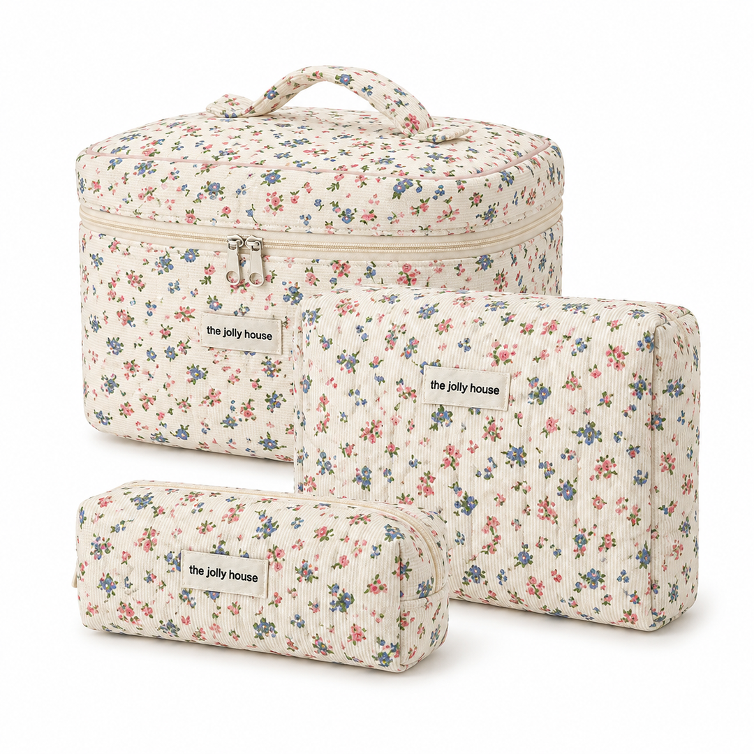 Makeup Bag Travel Cosmetic Bag Floral Cotton Mothers Day Gift