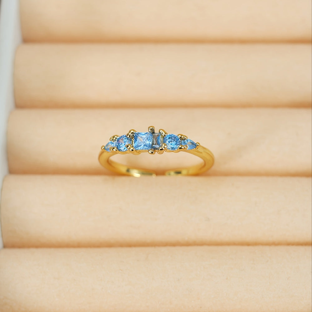 Mothers Day Gold Ring Set Stackable Rhinestone Boho Rings