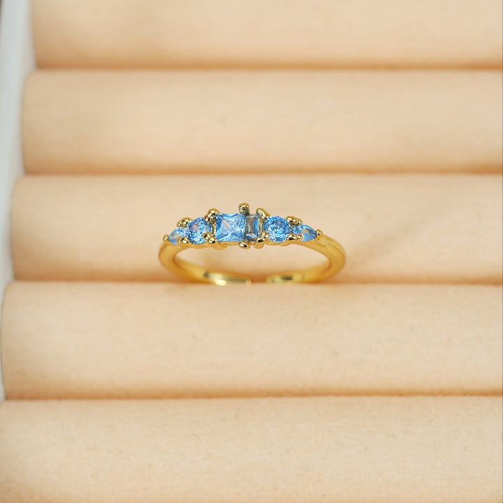 Mothers Day Gold Ring Set Stackable Rhinestone Boho Rings