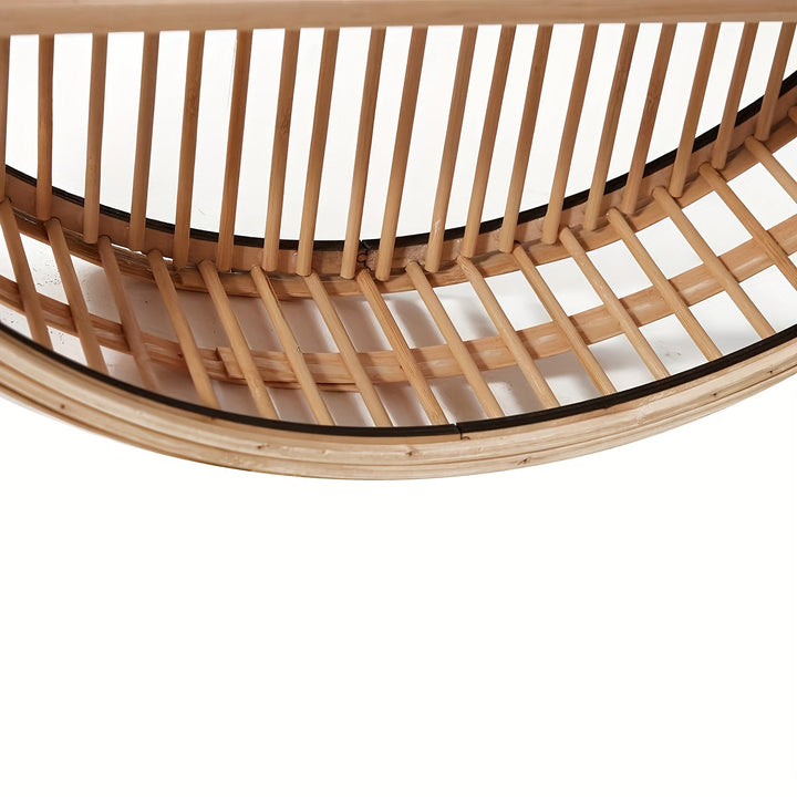 Round Bamboo Wall Shelf | Handmade Boho Floating Organizer