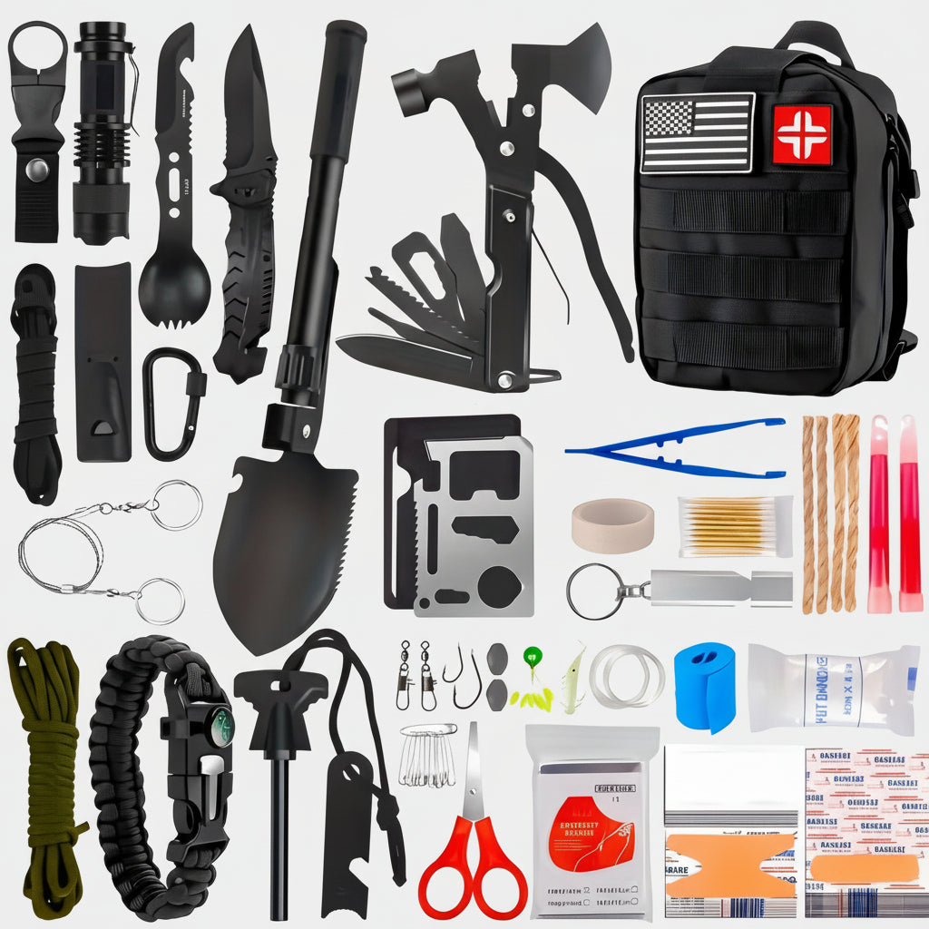 Tactical Survival Gear Backpack Multi Tool First Aid Kit
