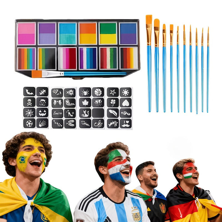Soccer Ball Face Paint Kit Neon colours Festivals Events