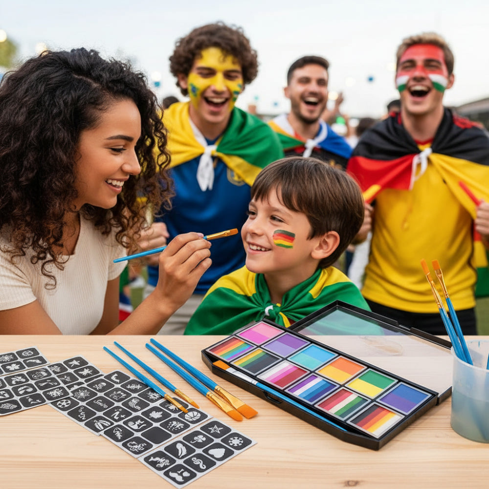 Soccer Ball Face Paint Kit Neon colours Festivals Events