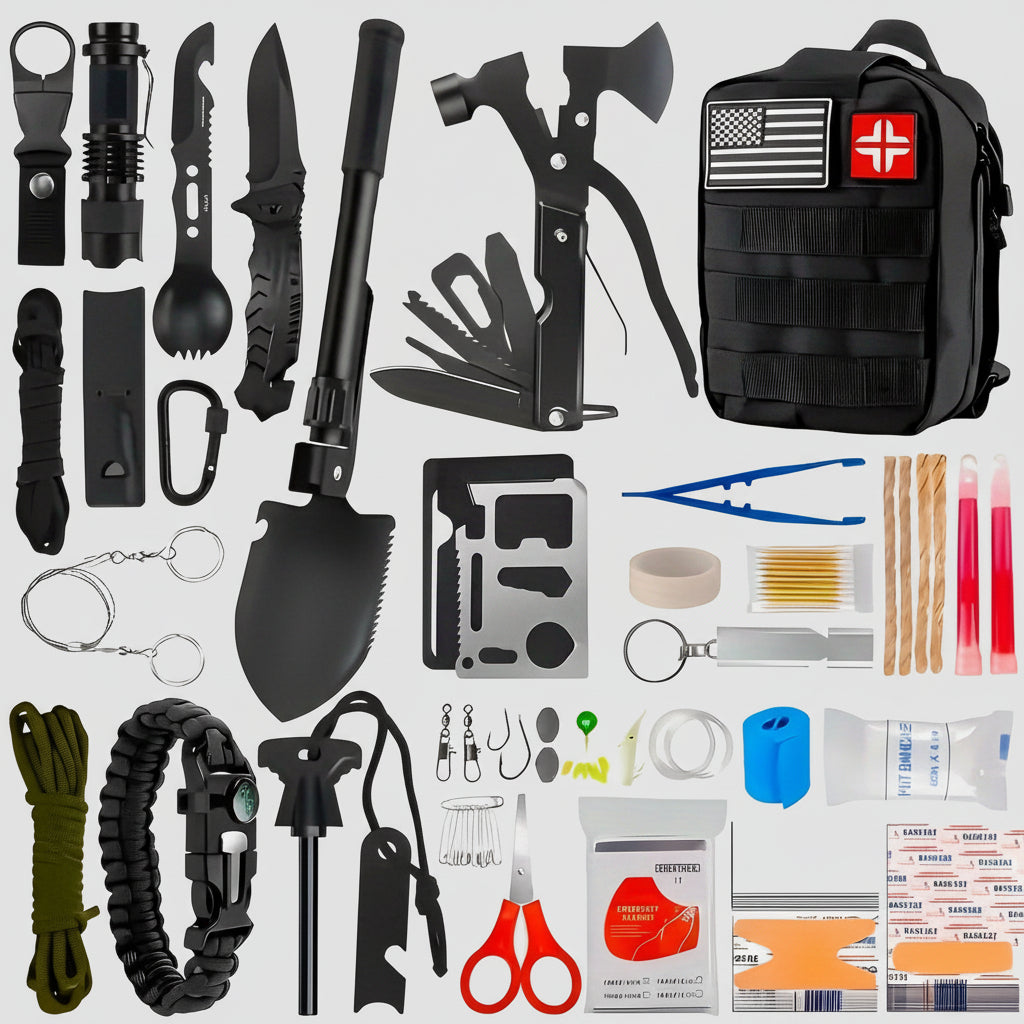 Tactical Survival Gear Backpack Multi Tool First Aid Kit