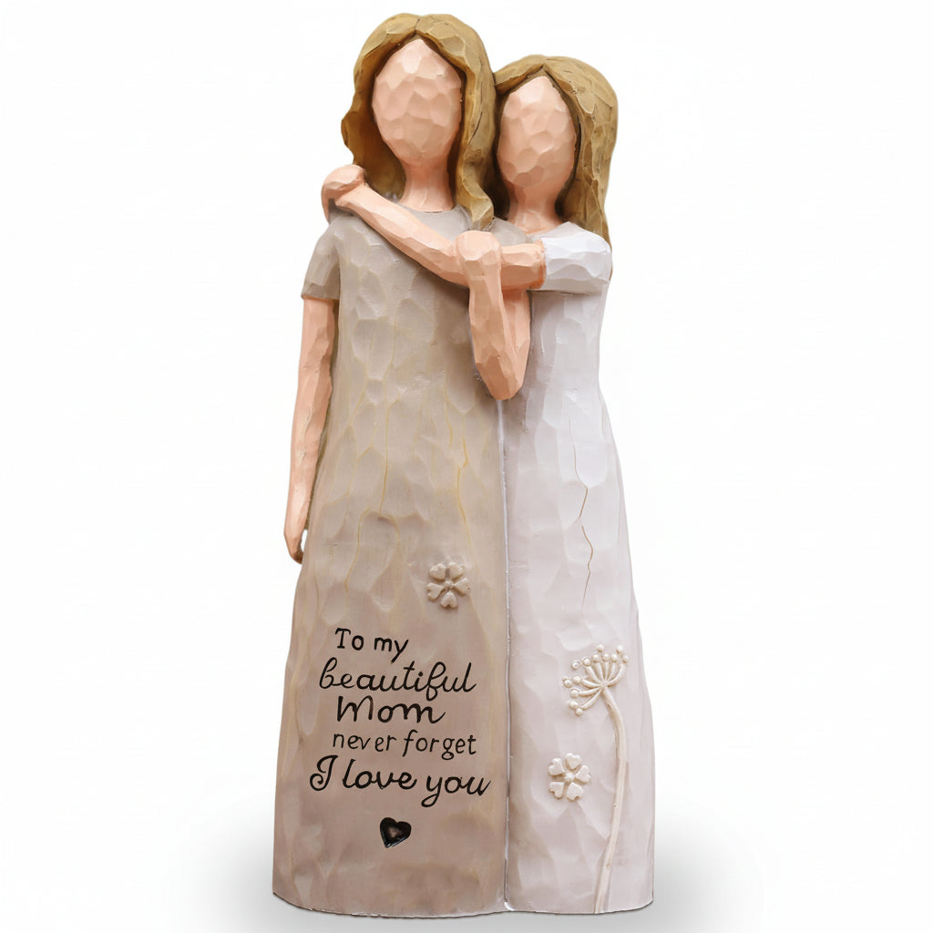Mothers Day Figurine Mom Daughter Love Sculpture Gift Decor