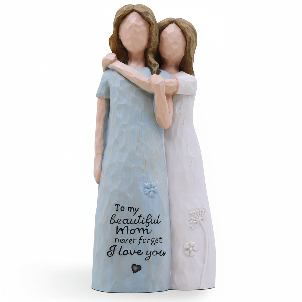 Mothers Day Figurine Mom Daughter Love Sculpture Gift Decor