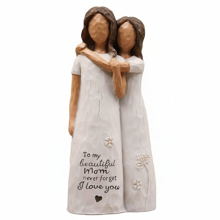 Mothers Day Figurine Mom Daughter Love Sculpture Gift Decor