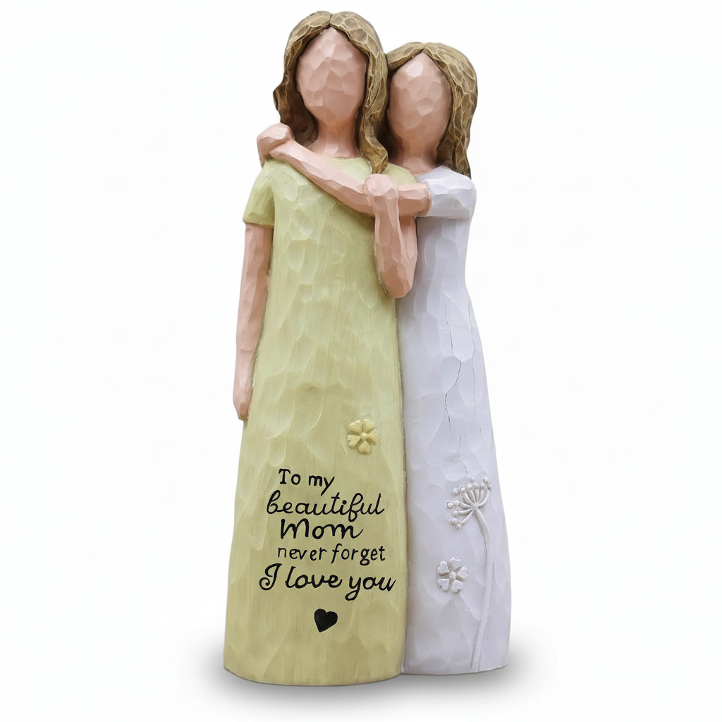Mothers Day Figurine Mom Daughter Love Sculpture Gift Decor