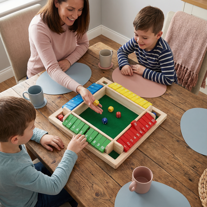 Board Game Wooden Dice Game Family Math Learning Table Game