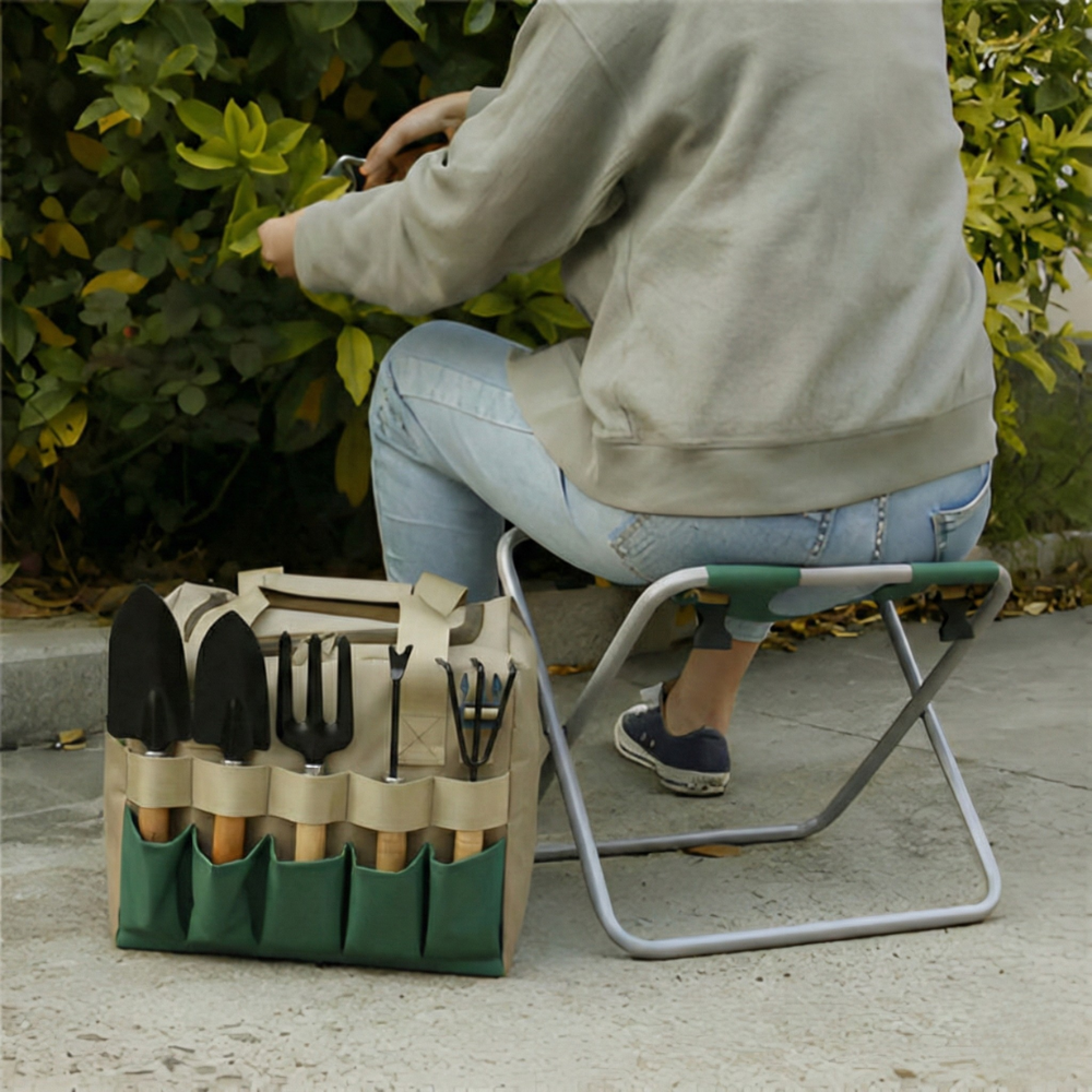 Garden Tool Set Seat Folding Stool Portable