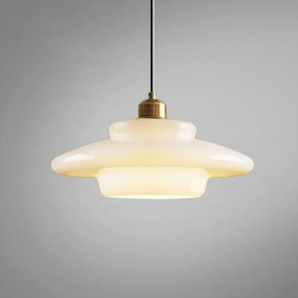 White Glass Pendant Light | Modern Mid-Century Elegance