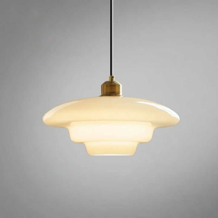 White Glass Pendant Light | Modern Mid-Century Elegance