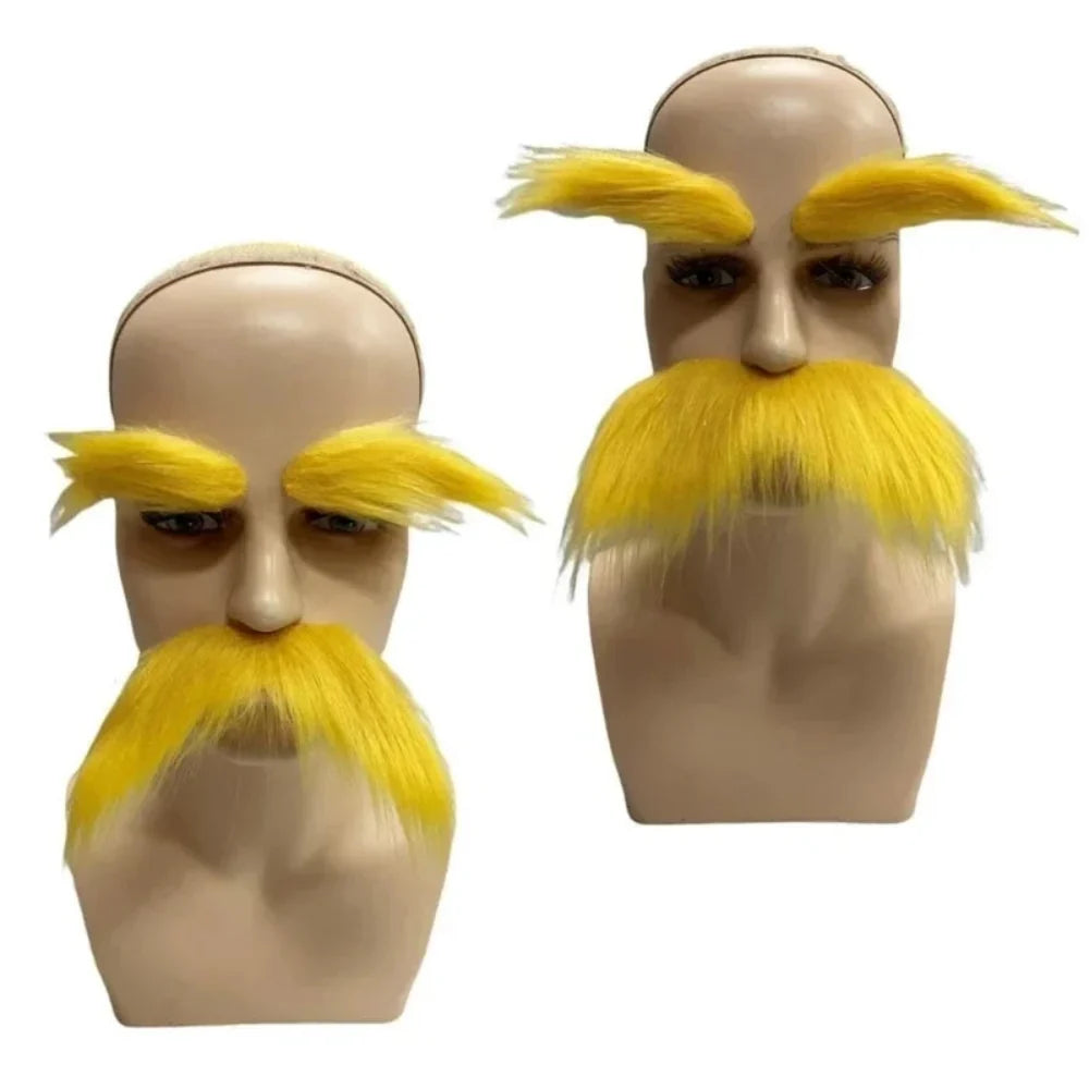 Halloween Accessories Adhesive Mustache Eyebrows Set Costume