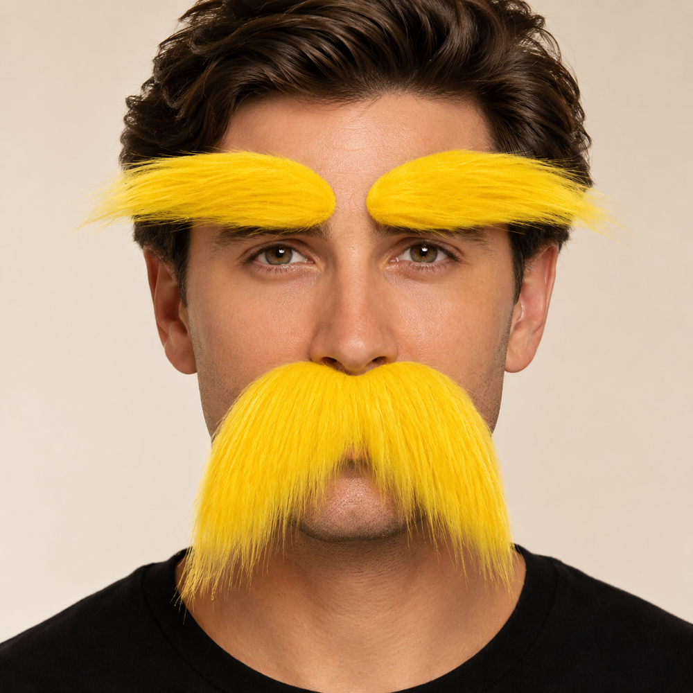 Halloween Accessories Adhesive Mustache Eyebrows Set Costume