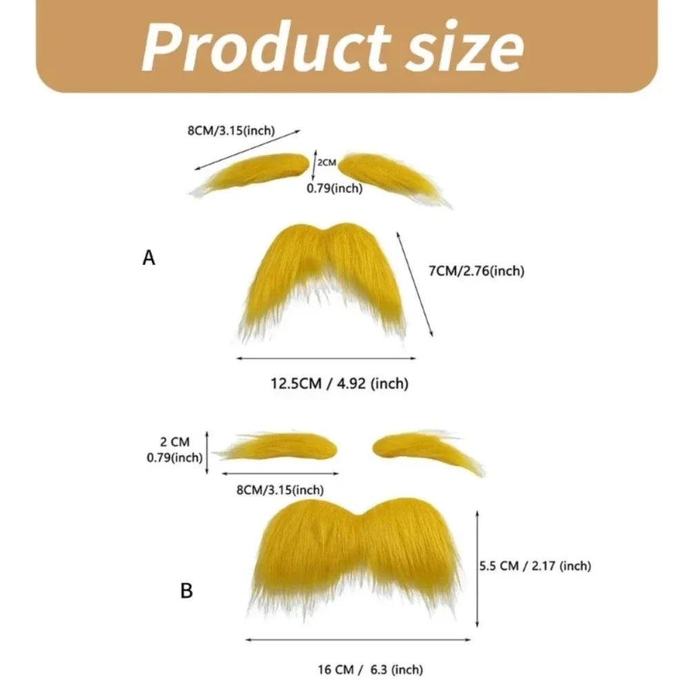 Halloween Accessories Adhesive Mustache Eyebrows Set Costume