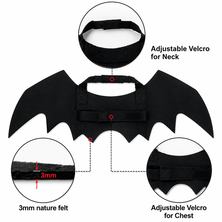 Halloween Accessories Bat Wings Pet Costume