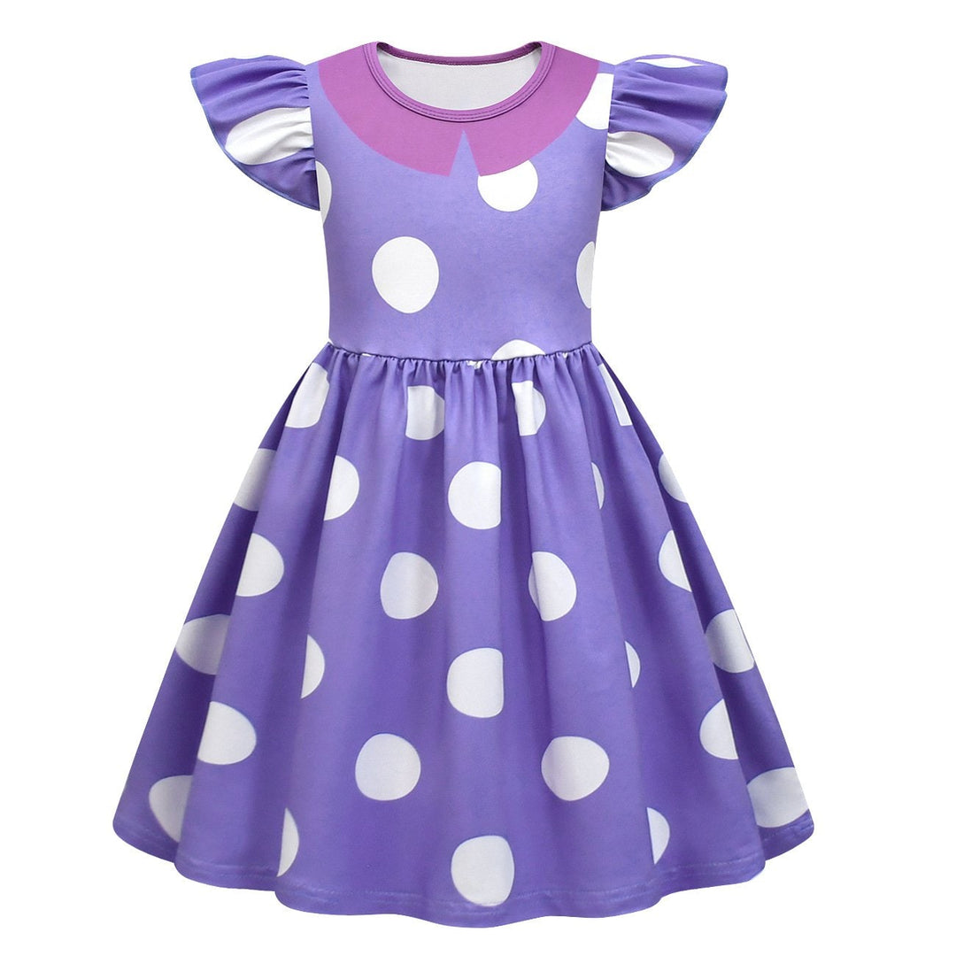 Halloween Costumes Kids Dress Polka Dot Ruffle Party Outfit