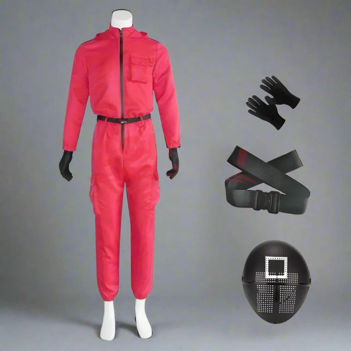 Halloween Costume Adult Guard Mask Jumpsuit Outfit