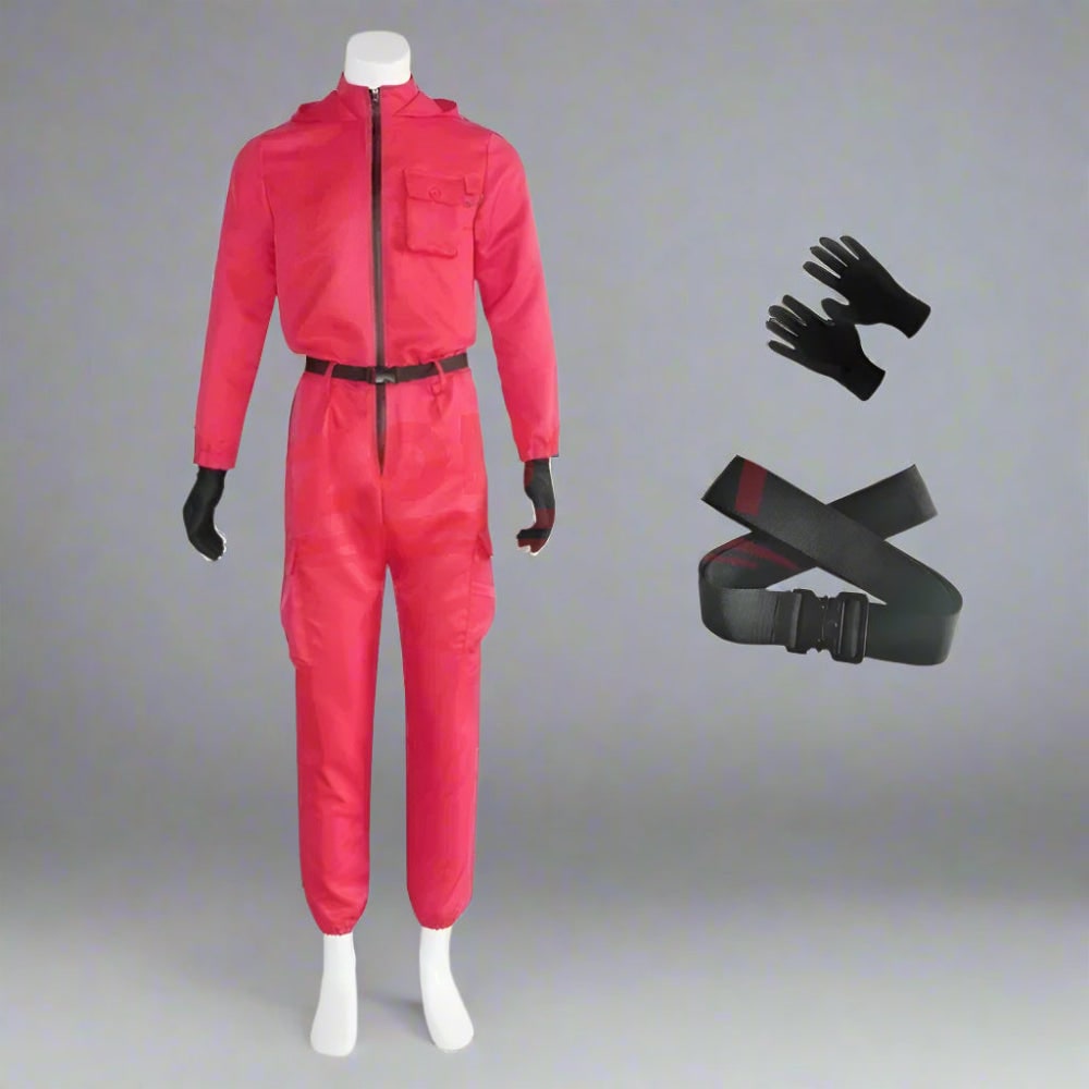 Halloween Costume Adult Guard Mask Jumpsuit Outfit