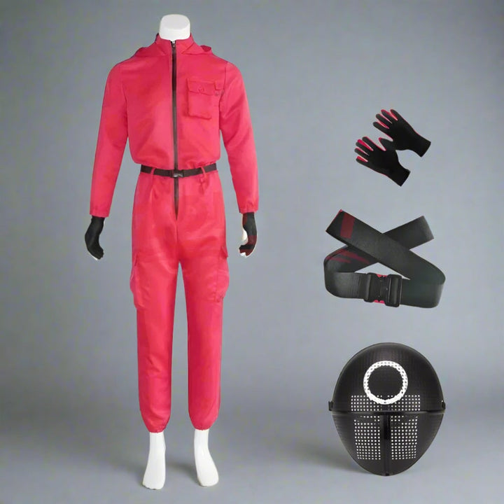Halloween Costume Adult Guard Mask Jumpsuit Outfit