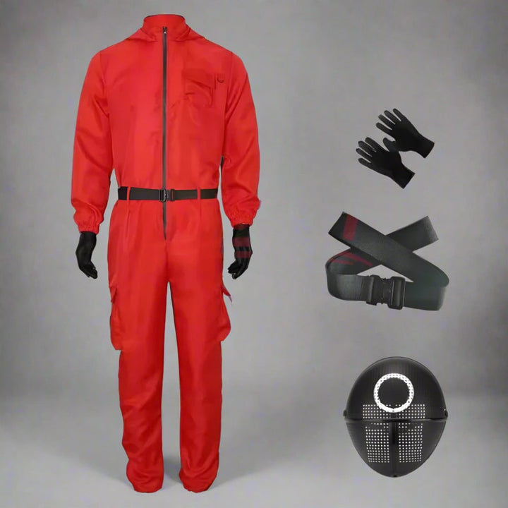 Halloween Costume Adult Guard Mask Jumpsuit Outfit