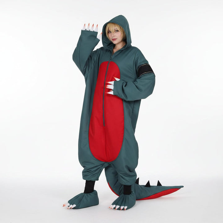 Halloween Costumes Adult Dinosaur Jumpsuit Cosplay Outfit
