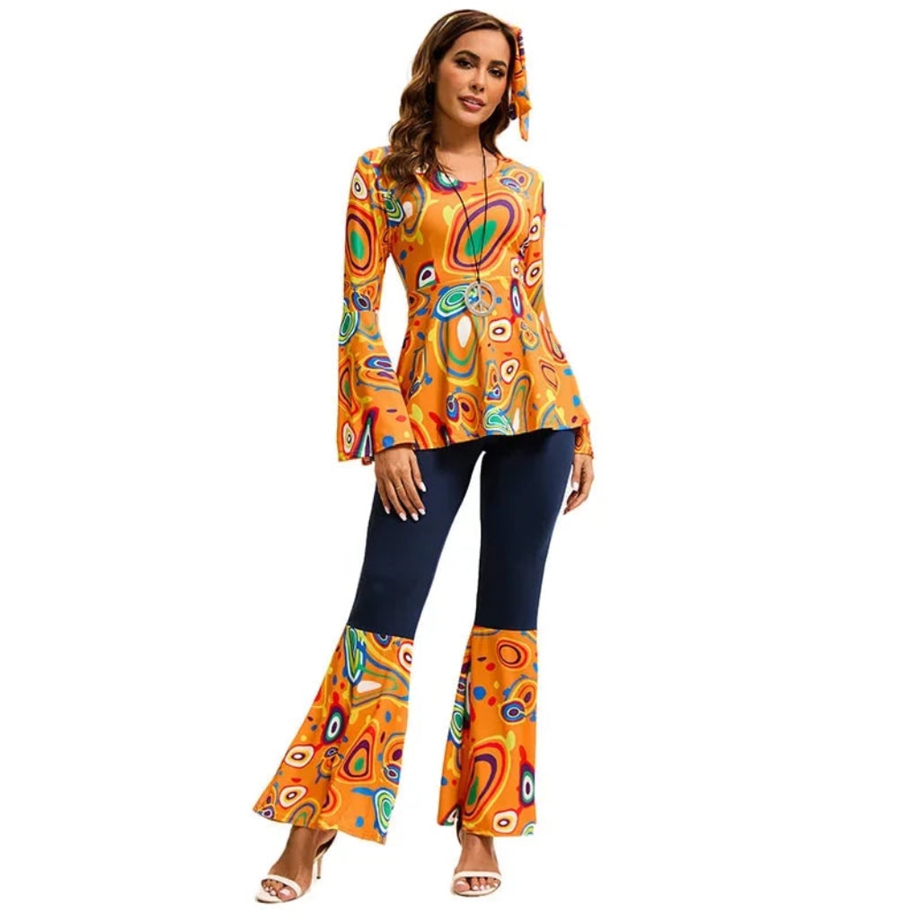 Halloween Costumes Adult Retro Hippie Bell Bottom Set