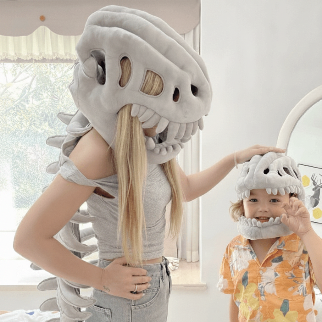 Halloween Costumes Dinosaur Skeleton Plush Kids Party Outfit