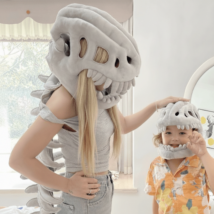 Halloween Costumes Dinosaur Skeleton Plush Kids Party Outfit