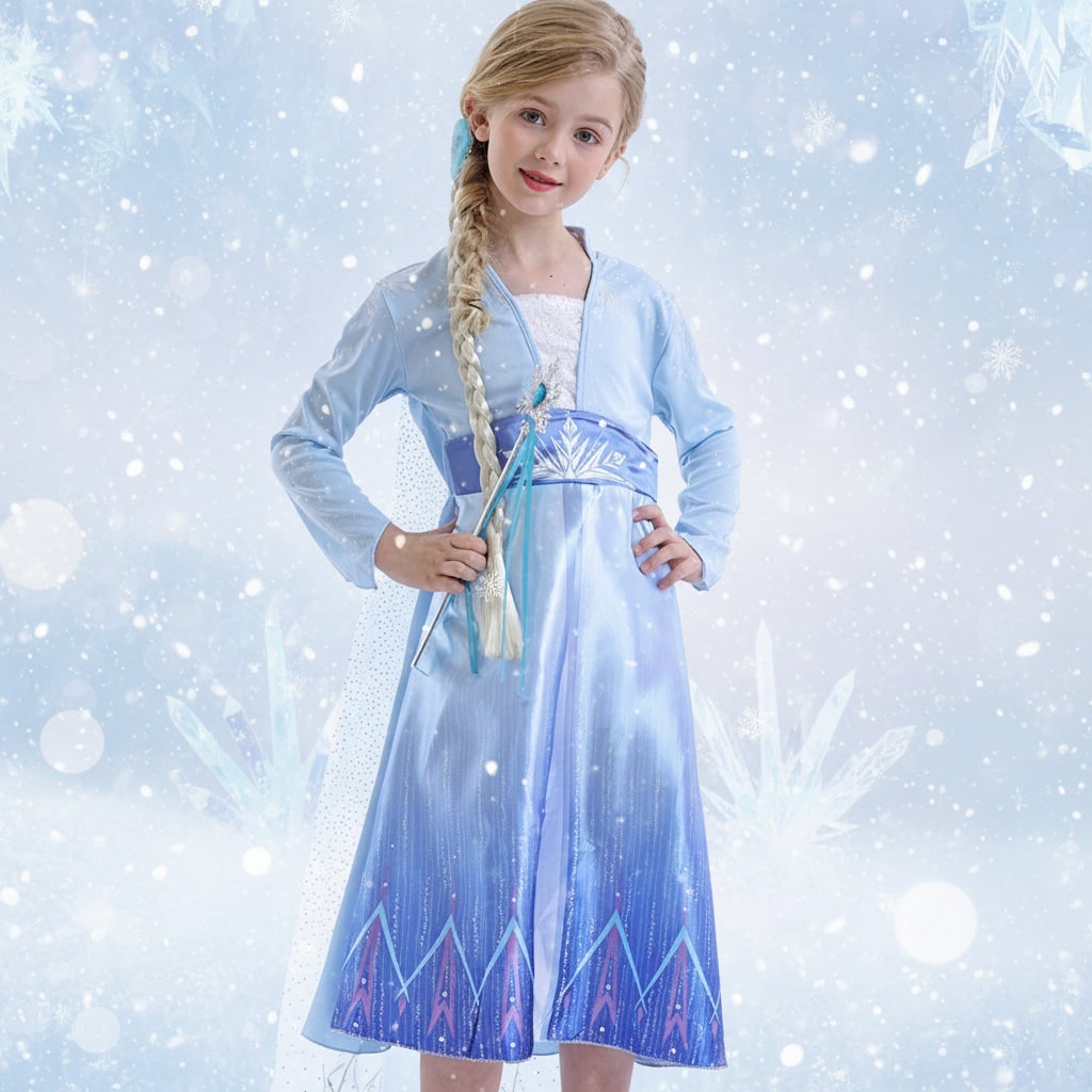 Halloween Costumes Girls Ice Princess Dress Cape Set