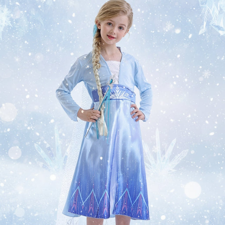 Halloween Costumes Girls Ice Princess Dress Cape Set