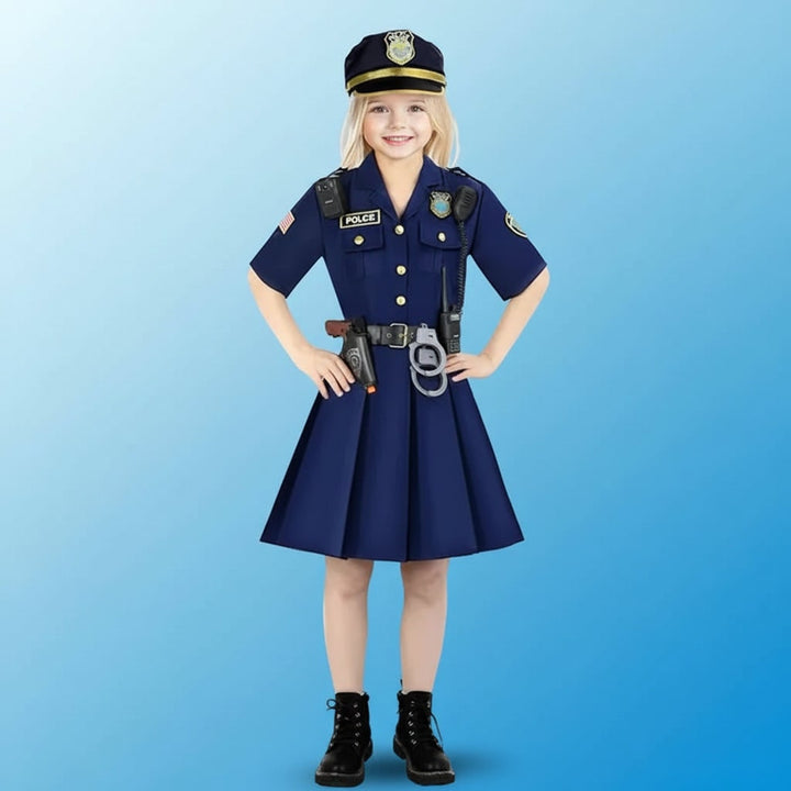 Halloween Costumes Girls Police Dress Role Play Outfit