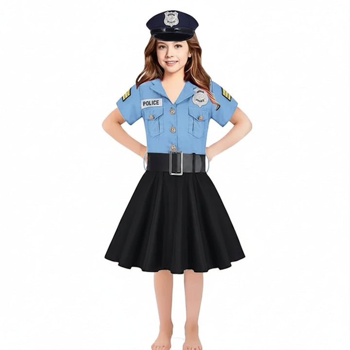 Halloween Costumes Girls Police Dress Role Play Outfit