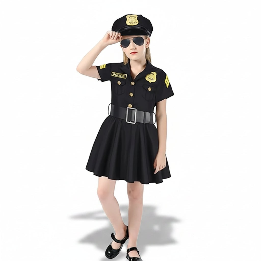 Halloween Costumes Girls Police Dress Role Play Outfit
