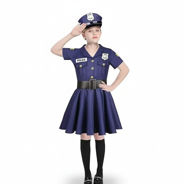 Halloween Costumes Girls Police Dress Role Play Outfit